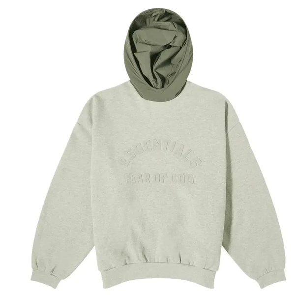 Fear of God Essentials SS24 Nylon Fleece Hoodie Dark Heather Oatmeal/Ink