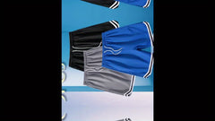 3pcs Men'S Summer Quick-Dry Athletic Shorts - Loose Fit Breathable Basketball Shorts with Ribbed Waistband, Solid Color (Black, Gray, Blue) for Gym, Running, Beach & Casual Wear, Gym Shorts, Sporty Style, Quickdry Fabric