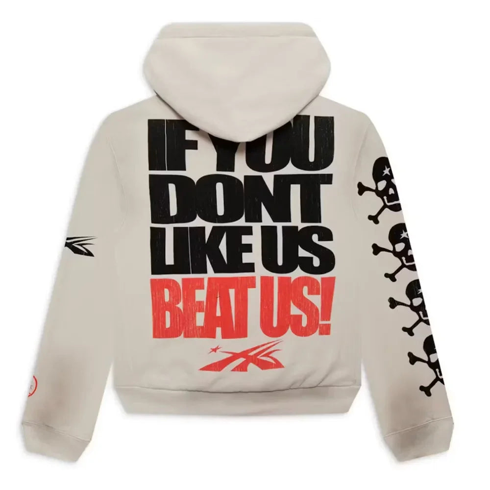 Hellstar If You Don't Like Us Beat Us Hoodie White