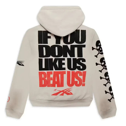 Hellstar If You Don't Like Us Beat Us Hoodie White