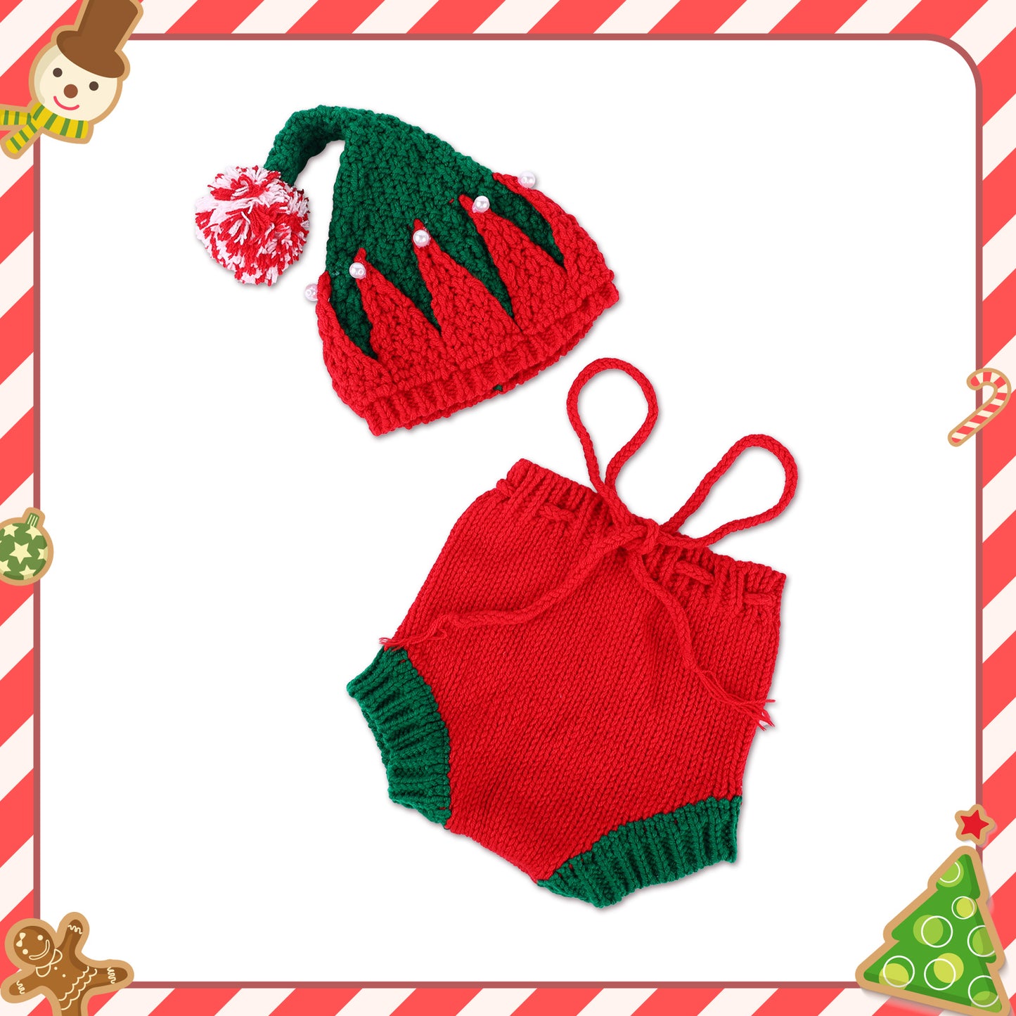 🎄New Christmas For 16" Full Body Silicone Baby Doll Red Clothing 2-Pieces Set Accessories
