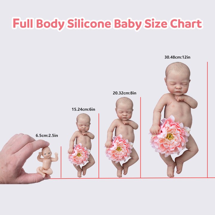 12"&17"Harrison Full Body Silicone Bendable Reborn Mini Doll Girl Available For Feeding Nipple or Bottle By Dollreborns®
