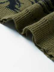 Pull Vintage Œil du Diable à Contraste de Couleurs - Pull Unisexe Col Rond en Tricot Mi-Extensible pour Hommes & Femmes, Vêtements Décontractés Printemps\u002FAutomne, Confortable, Grande Taille