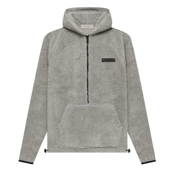 Fear of God Essentials Polar Fleece Half Zip Hoodie Dark Oatmeal