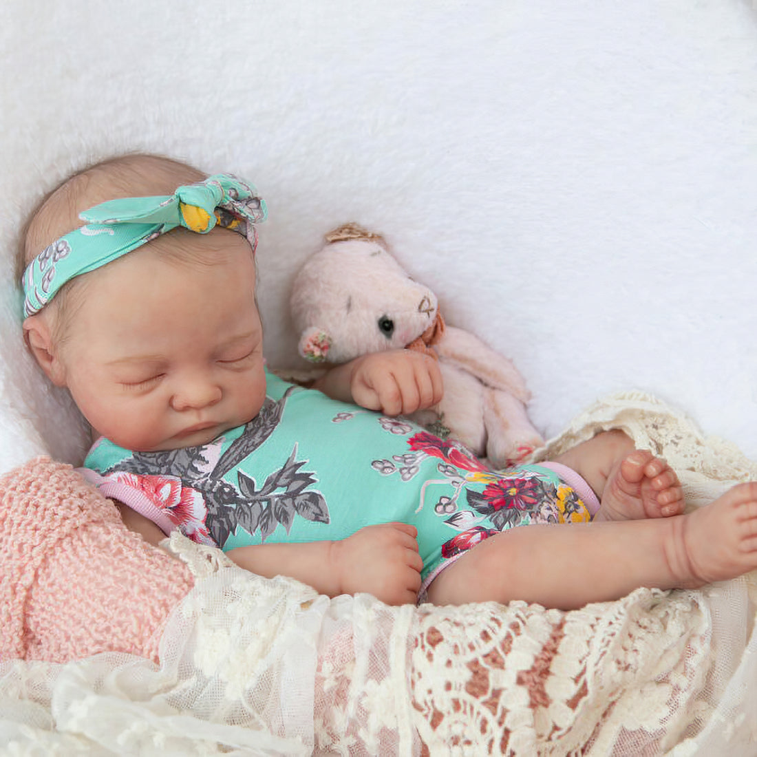 12"&16" Sleeping Baby Girl Mae Full Body Silicone That Looks Real, Not Vinyl Dolls,Extremely Flexible and Lifelike Doll By Dollreborns®