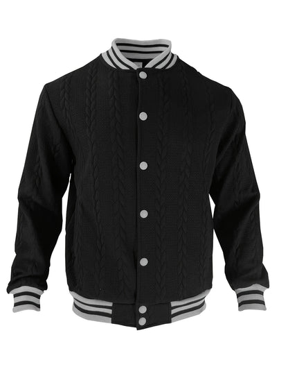 Veste de baseball jacquard à rayures pour homme, manteau à manches longues décontracté et élégant pour extérieur