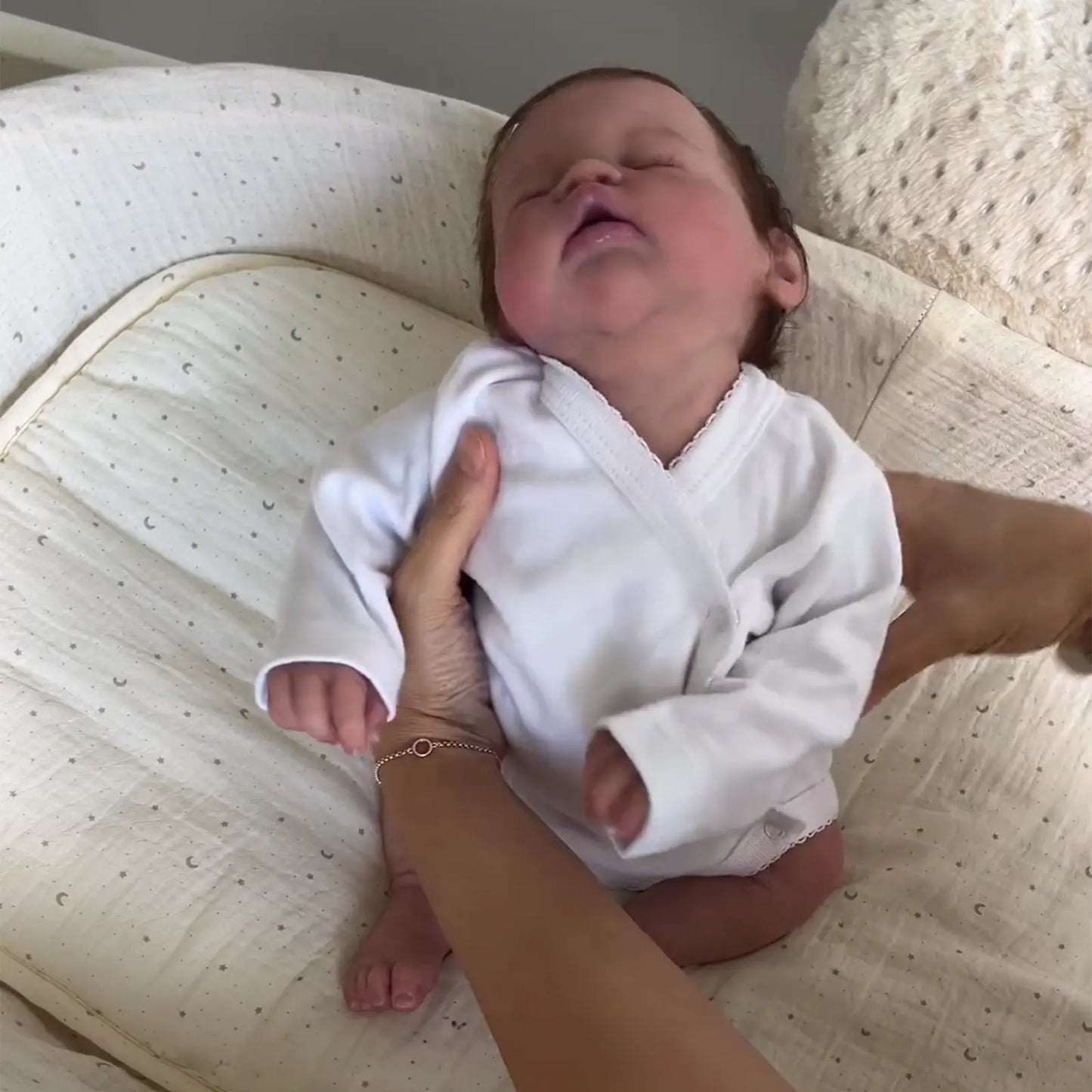 Newborn Sleeping Full Platinum Silicone Reborn Baby Doll Boy and Girl Jacobson with Delicate Hand Painted Details