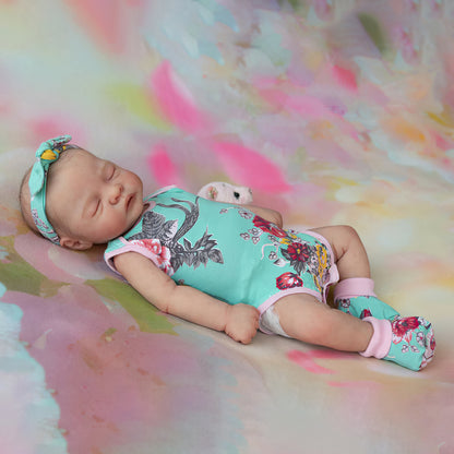 12"&16" Sleeping Baby Girl Mae Full Body Silicone That Looks Real, Not Vinyl Dolls,Extremely Flexible and Lifelike Doll By Dollreborns®