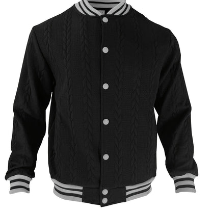 Veste de baseball jacquard à rayures pour homme, manteau à manches longues décontracté et élégant pour extérieur