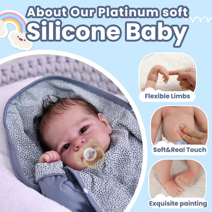 12" Senda Full Body Silicone Bendable Reborn Mini Doll Boy
