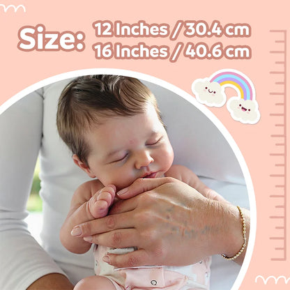 3-7 Days Delivery12"&16" No Joint More Flexible Realistic Baby, Reborn Full Liquid Silicone Baby Doll Girl or Boy Theresa With Realistic Belly Button and Birth Mark