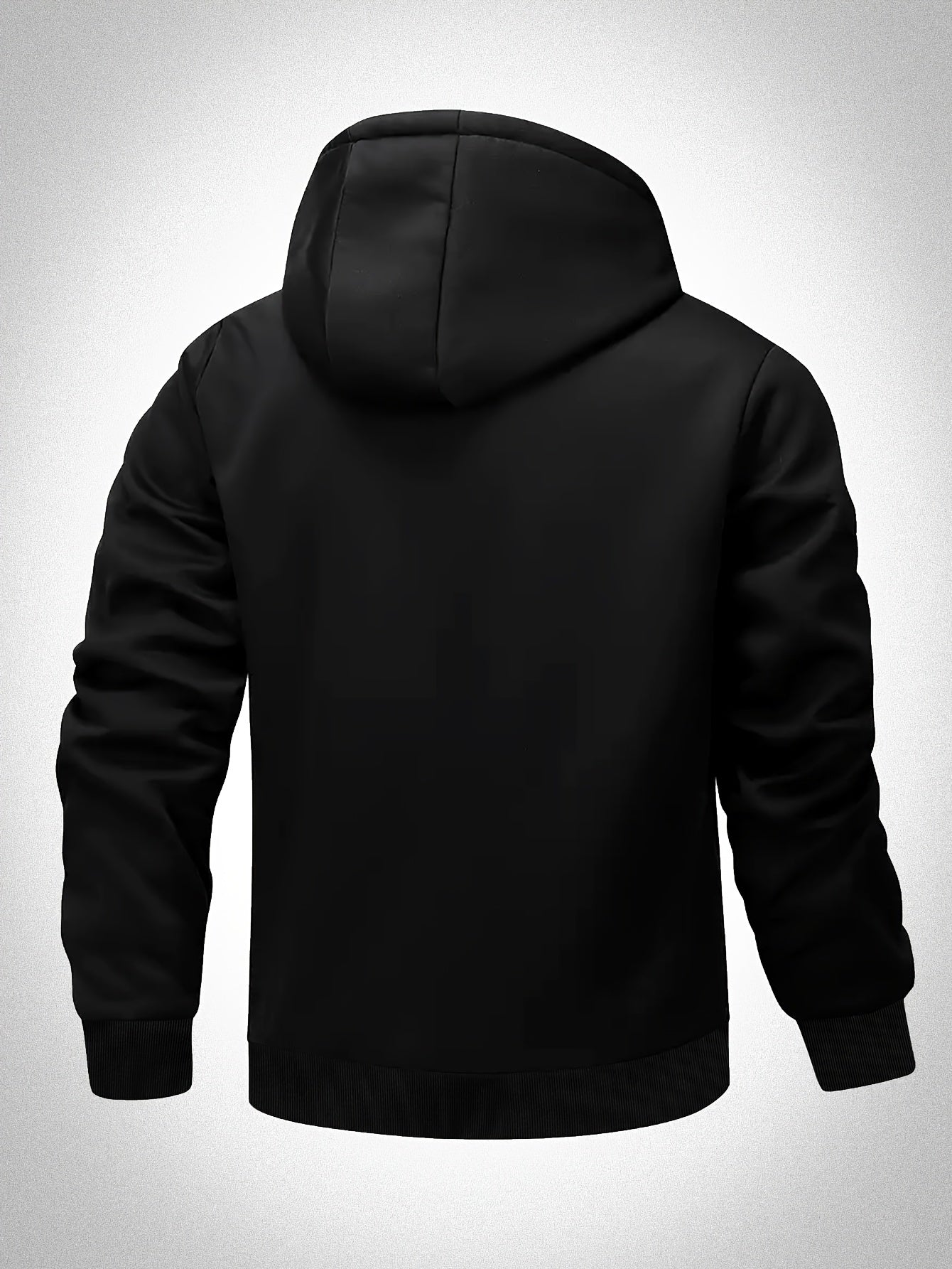 Veste à Capuche Doublée en Polaire pour Hommes Grande Taille - Zippée, Chaude et Confortable pour l'Automne\u002FHiver, GRANDE TAILLE