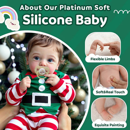 12"&16" Flexible Full Body Platinum Silicone Baby Bendable Reborn Doll Boy or Girl Vinera and Latara