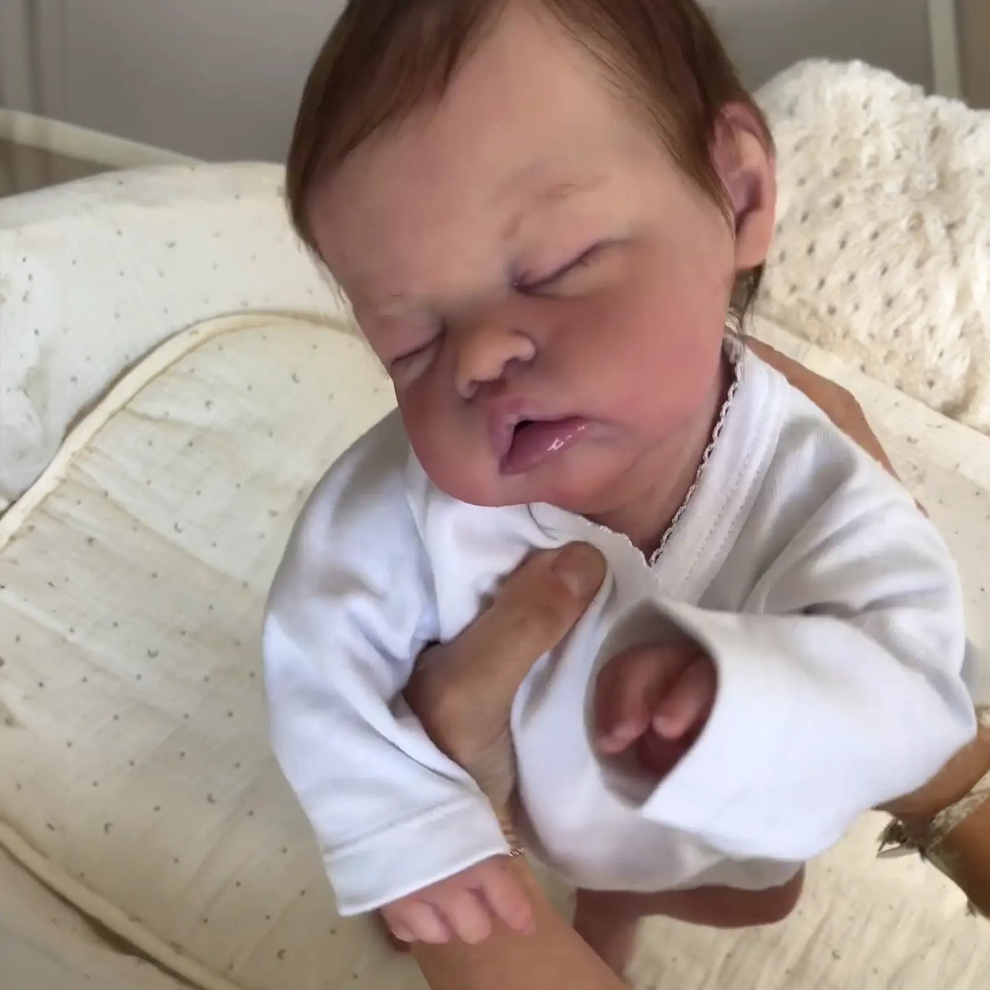 Newborn Sleeping Full Platinum Silicone Reborn Baby Doll Boy and Girl Jacobson with Delicate Hand Painted Details