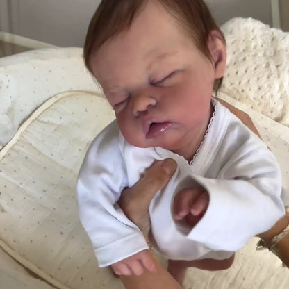 Newborn Sleeping Full Platinum Silicone Reborn Baby Doll Boy and Girl Jacobson with Delicate Hand Painted Details