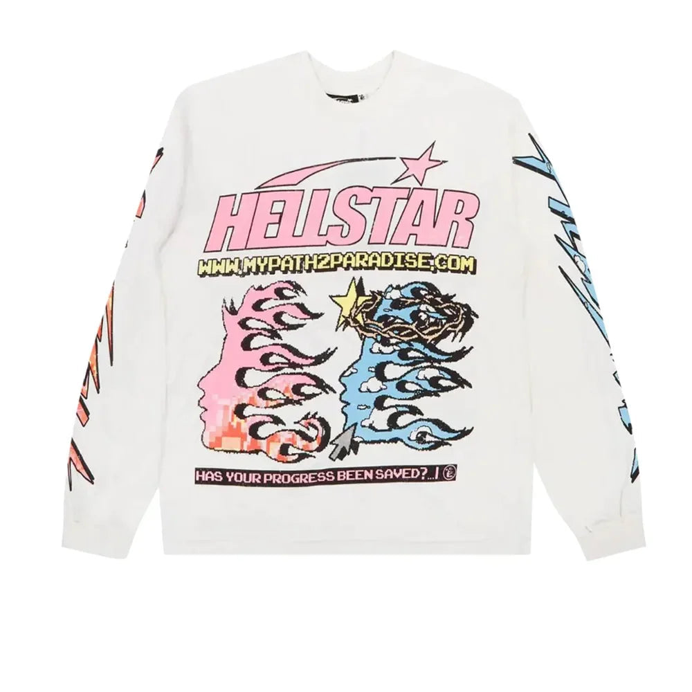 Hellstar Pixel Long-Sleeve Tee White