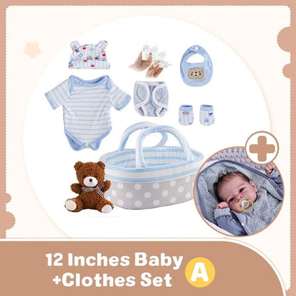 12" Senda Full Body Silicone Bendable Reborn Mini Doll Boy