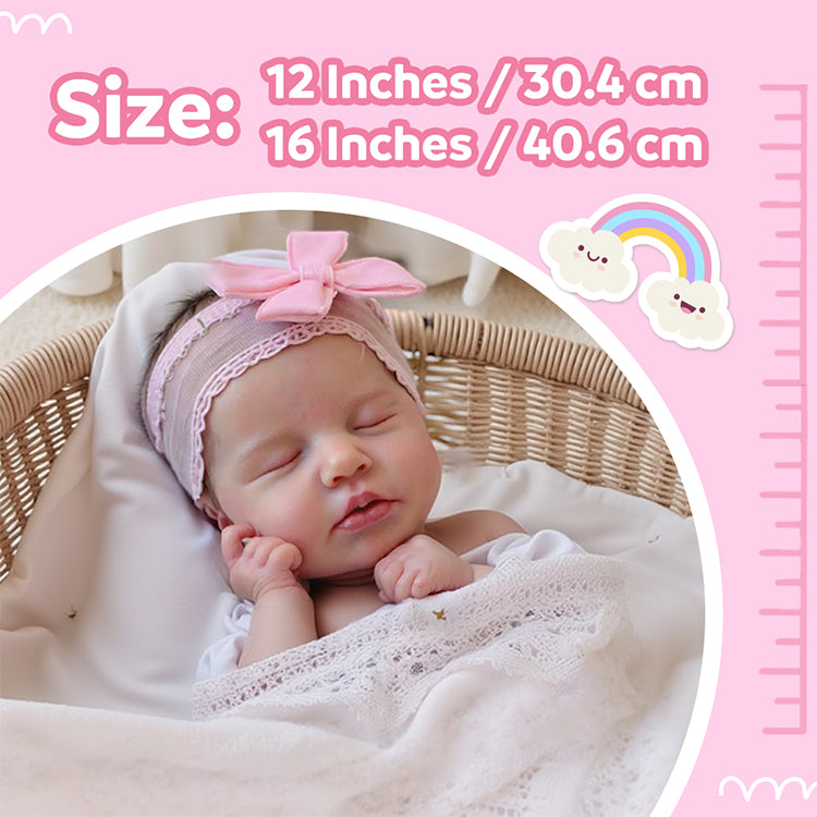 3-7 Days Delivery🎀12"&16" Flexible Waterproof Full Solid Silicone Real Baby Feeling Reborn Baby Doll Girl or  Boy Ollie, Sweet Dreamly Baby By Dollreborns®