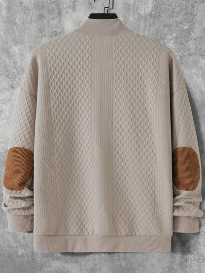 Pull-over Décontracté à Carreaux pour Homme - Col Rond Manches Longues Doux et Confortable, Lavable en Machine, Coupe Regular pour Printemps & Automne, Pull Mignon, Tricot Élégant, Poignets Côtelés, TAILLE PLUS