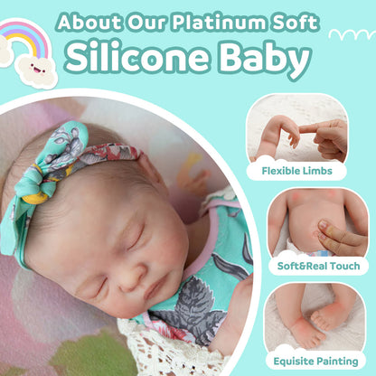 12"&16" Sleeping Baby Girl Mae Full Body Silicone That Looks Real, Not Vinyl Dolls,Extremely Flexible and Lifelike Doll By Dollreborns®