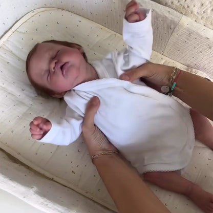 Newborn Sleeping Full Platinum Silicone Reborn Baby Doll Boy and Girl Jacobson with Delicate Hand Painted Details