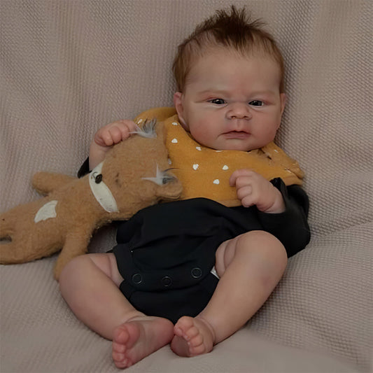 12" Liquid Full Silicone Reborn Baby Boy Doll Elijah, Extremely Flexible and Reusable Solid Platinum Silicone