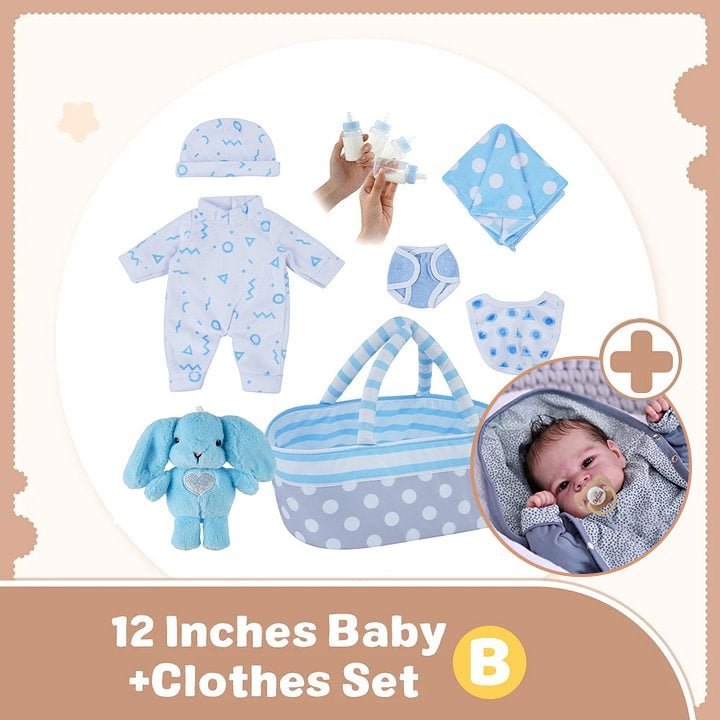 12" Senda Full Body Silicone Bendable Reborn Mini Doll Boy
