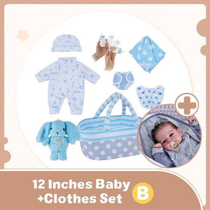 12" Senda Full Body Silicone Bendable Reborn Mini Doll Boy