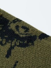 Pull Vintage Œil du Diable à Contraste de Couleurs - Pull Unisexe Col Rond en Tricot Mi-Extensible pour Hommes & Femmes, Vêtements Décontractés Printemps\u002FAutomne, Confortable, Grande Taille