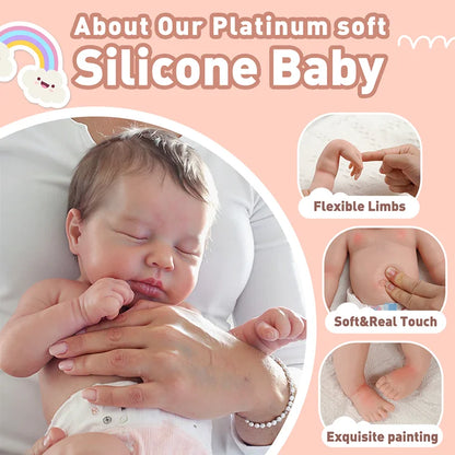 3-7 Days Delivery12"&16" No Joint More Flexible Realistic Baby, Reborn Full Liquid Silicone Baby Doll Girl or Boy Theresa With Realistic Belly Button and Birth Mark