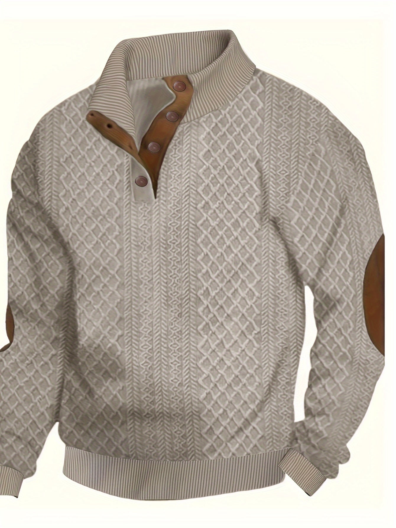 Pull-over Décontracté à Carreaux pour Homme - Col Rond Manches Longues Doux et Confortable, Lavable en Machine, Coupe Regular pour Printemps & Automne, Pull Mignon, Tricot Élégant, Poignets Côtelés, TAILLE PLUS