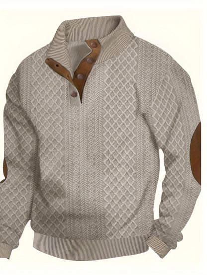 Pull-over Décontracté à Carreaux pour Homme - Col Rond Manches Longues Doux et Confortable, Lavable en Machine, Coupe Regular pour Printemps & Automne, Pull Mignon, Tricot Élégant, Poignets Côtelés, TAILLE PLUS