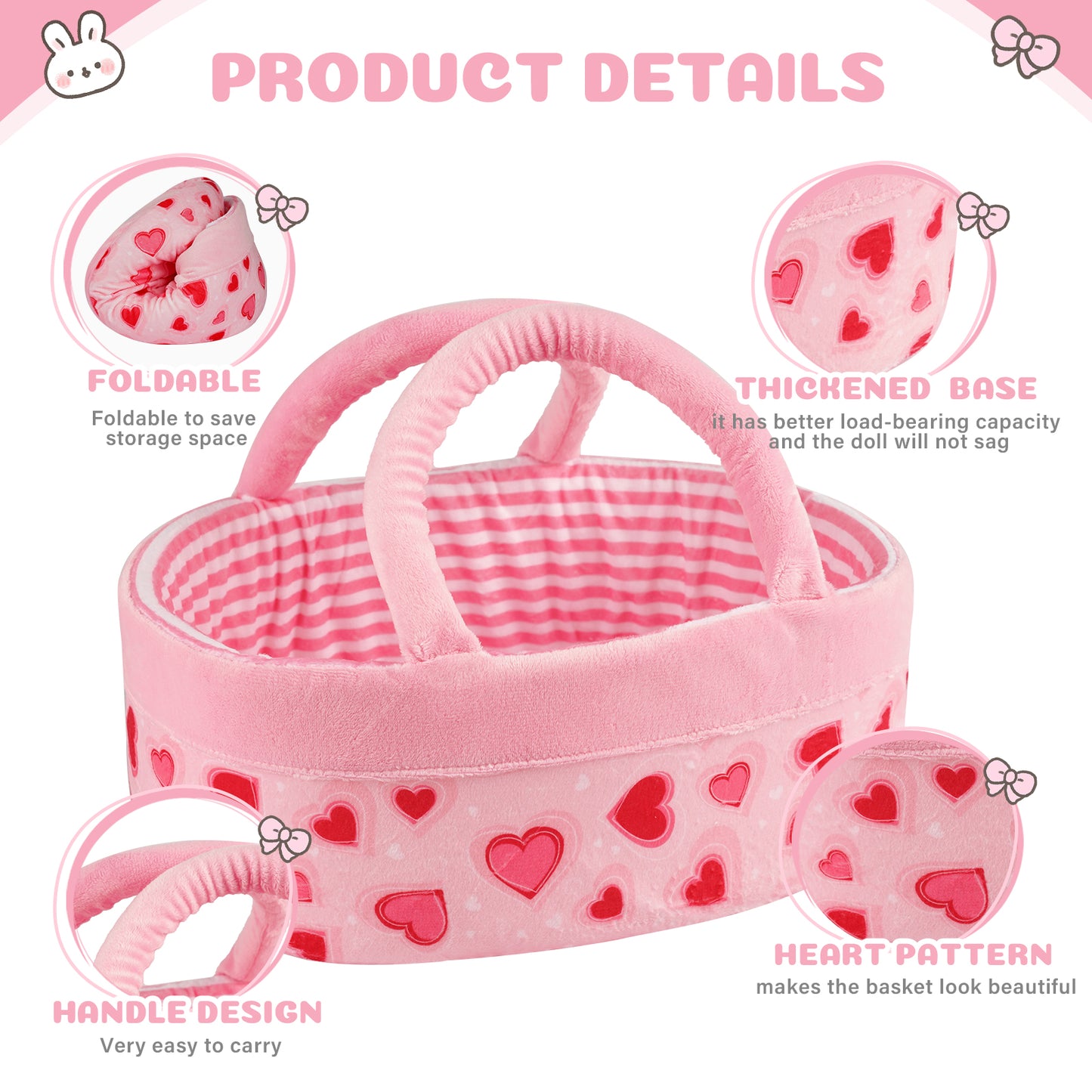 12" Pink Love for Reborn Baby Girl Accessories 8-Pieces Set