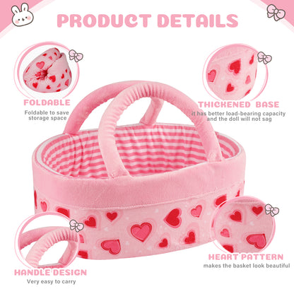 12" Pink Love for Reborn Baby Girl Accessories 8-Pieces Set