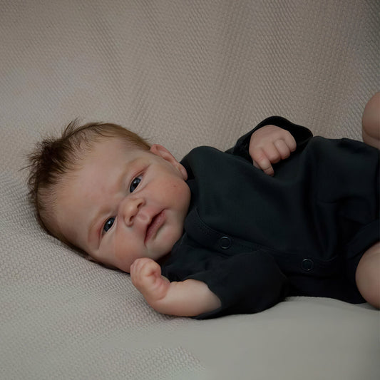 12" Liquid Full Silicone Reborn Baby Boy Doll Elijah, Extremely Flexible and Reusable Solid Platinum Silicone