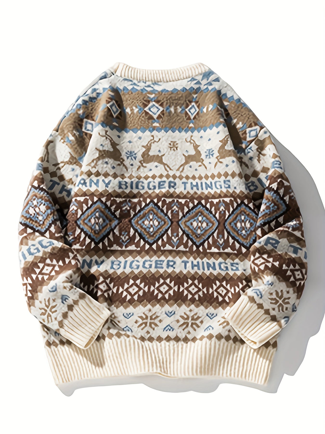 Pullover en tricot décontracté à imprimé de cerf de Noël pour homme, vêtements pour homme K-pop, automne-hiver.