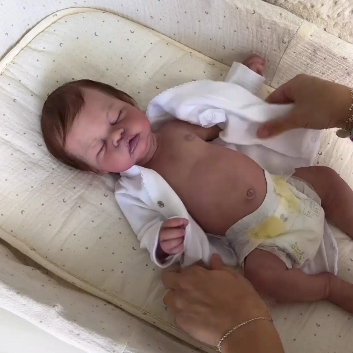 Newborn Sleeping Full Platinum Silicone Reborn Baby Doll Boy and Girl Jacobson with Delicate Hand Painted Details