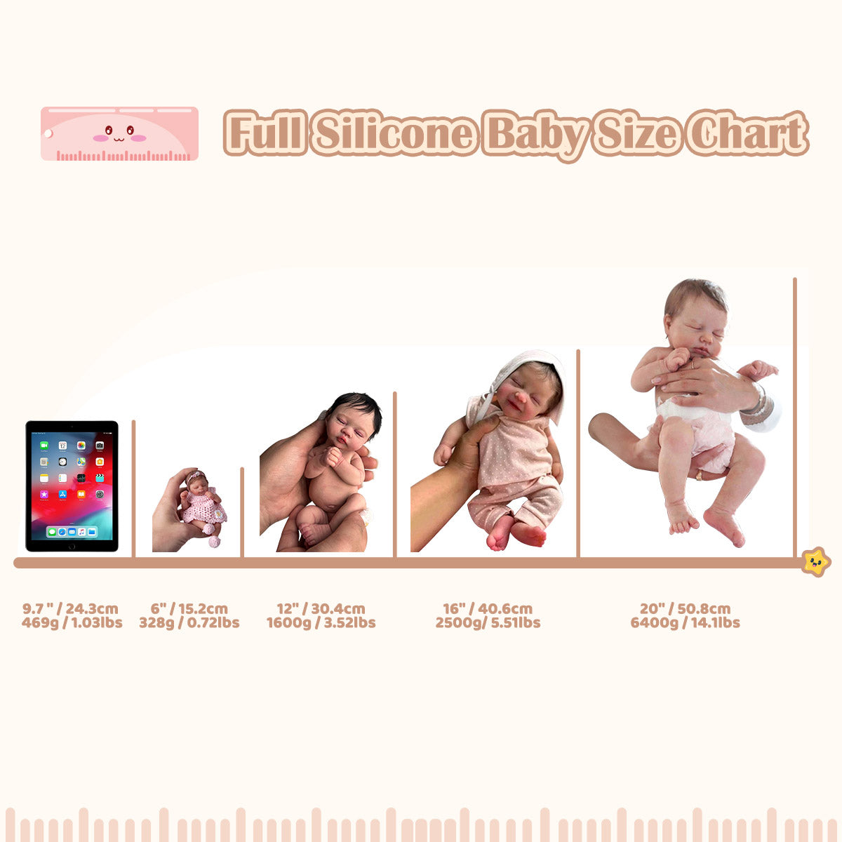 12"&16" Flexible Full Body Platinum Silicone Baby Bendable Reborn Doll Boy or Girl Vinera and Latara