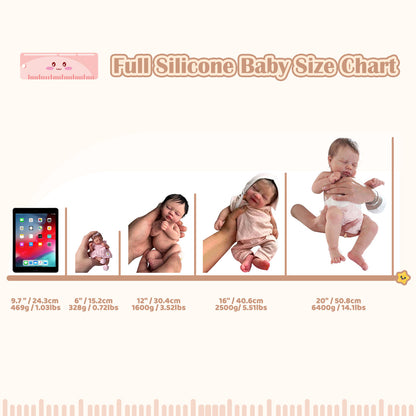 12"&16" Flexible Full Body Platinum Silicone Baby Bendable Reborn Doll Boy or Girl Vinera and Latara