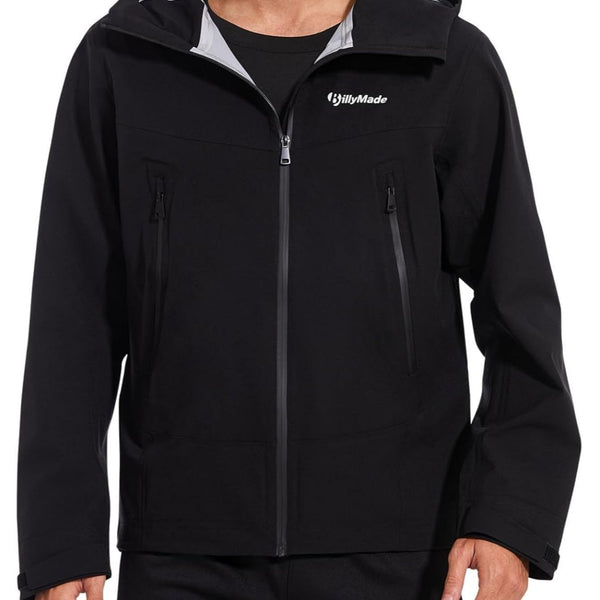 Veste Coupe-Vent Légère pour Hommes avec Capuche, Poignets Ajustables, Texture Douce et Élégante, Veste de Sport Casual à Col Montant, Fermeture Éclair Bleu Marine, Poches Idéale pour la Course & Randonnée au Printemps\u002FAutomne